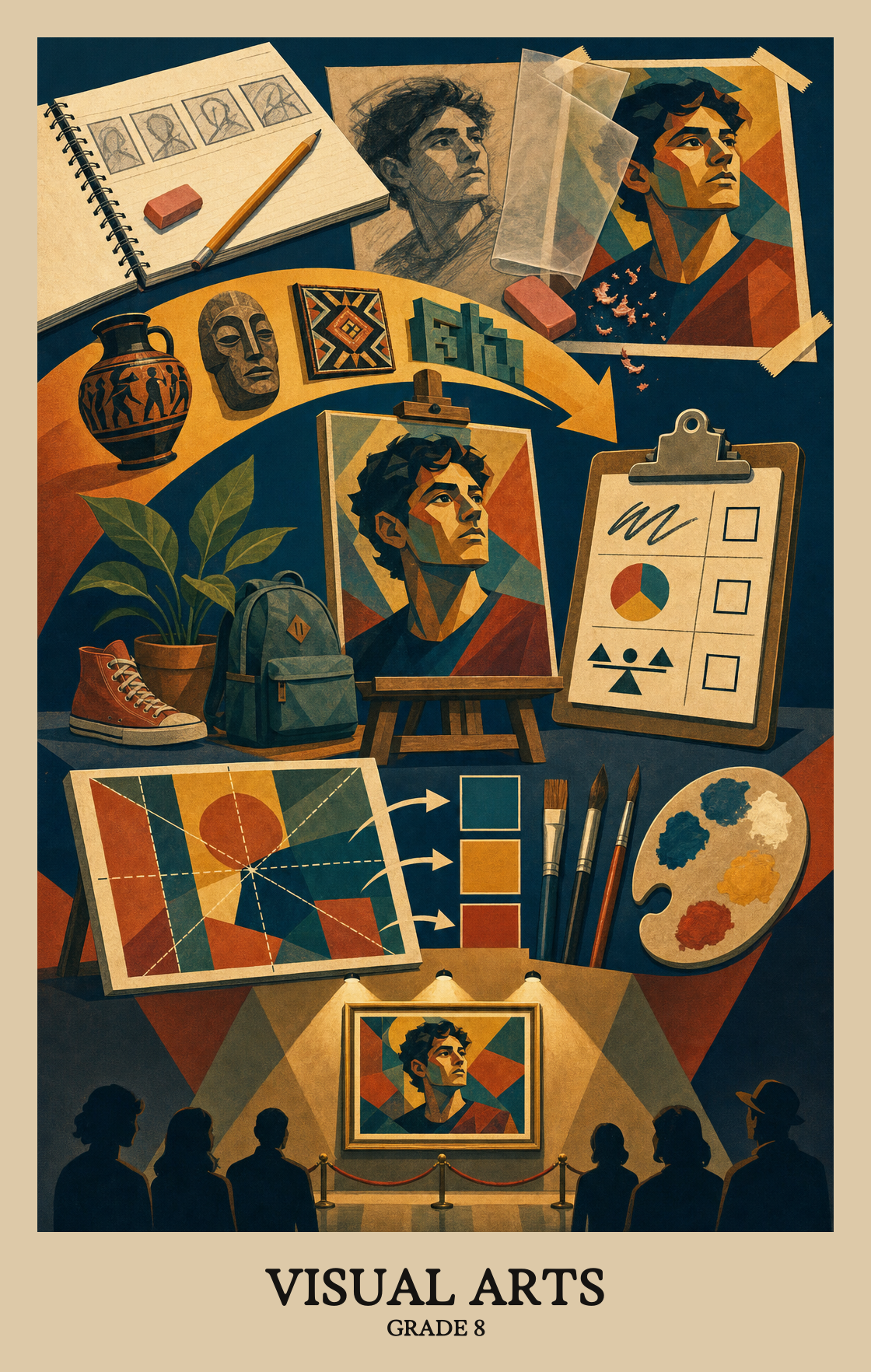 Illustration of what students learn in Grade 8 Arts: Visual Arts