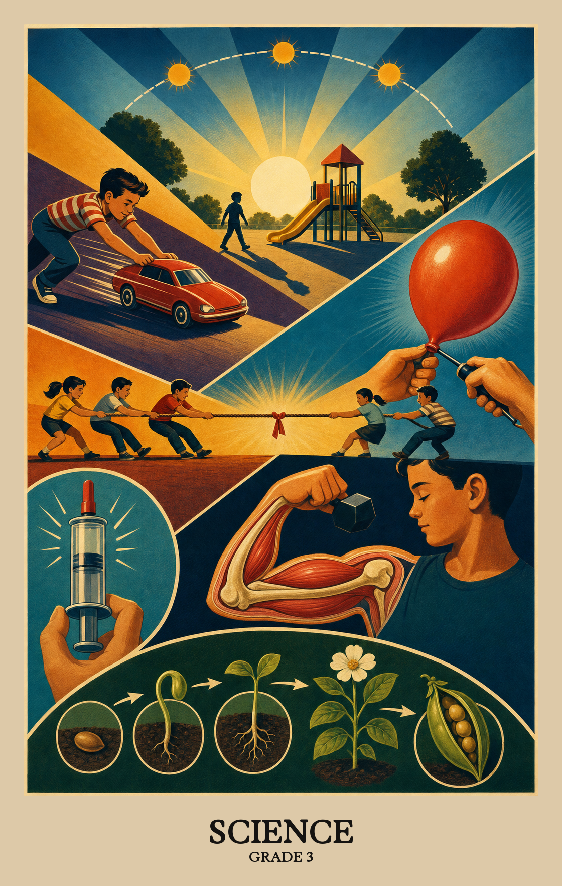 Illustration of what students learn in Grade 3 Science